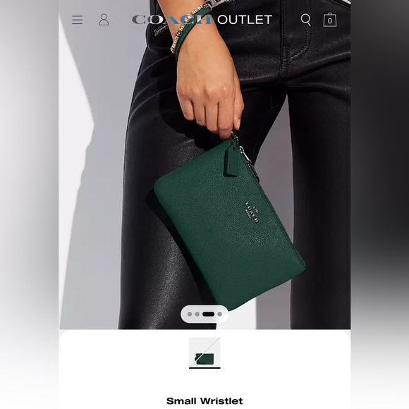COACH NWT Bright Jade Green Small Wristlet Purse - Picture 8 of 8
